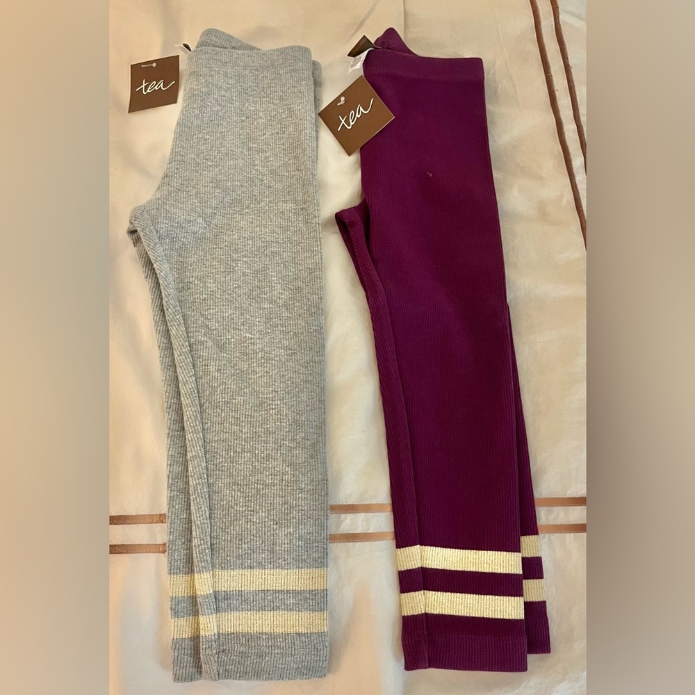 Tea Collection Kids Leggings - Gray and Purple